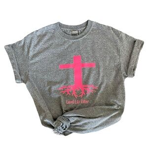 Shirt NWOT Women’s M T-shirt Religious Christian Inspirational Edgy Gray Pink